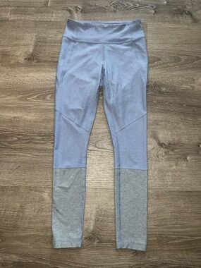 Outdoor Voices Light Blue and Gray Colorblock Leggings